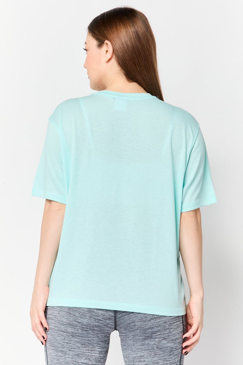 adidas Originals Women Sportswear Fit Short Sleeve Training T-Shirt, Turquoise - Image 4